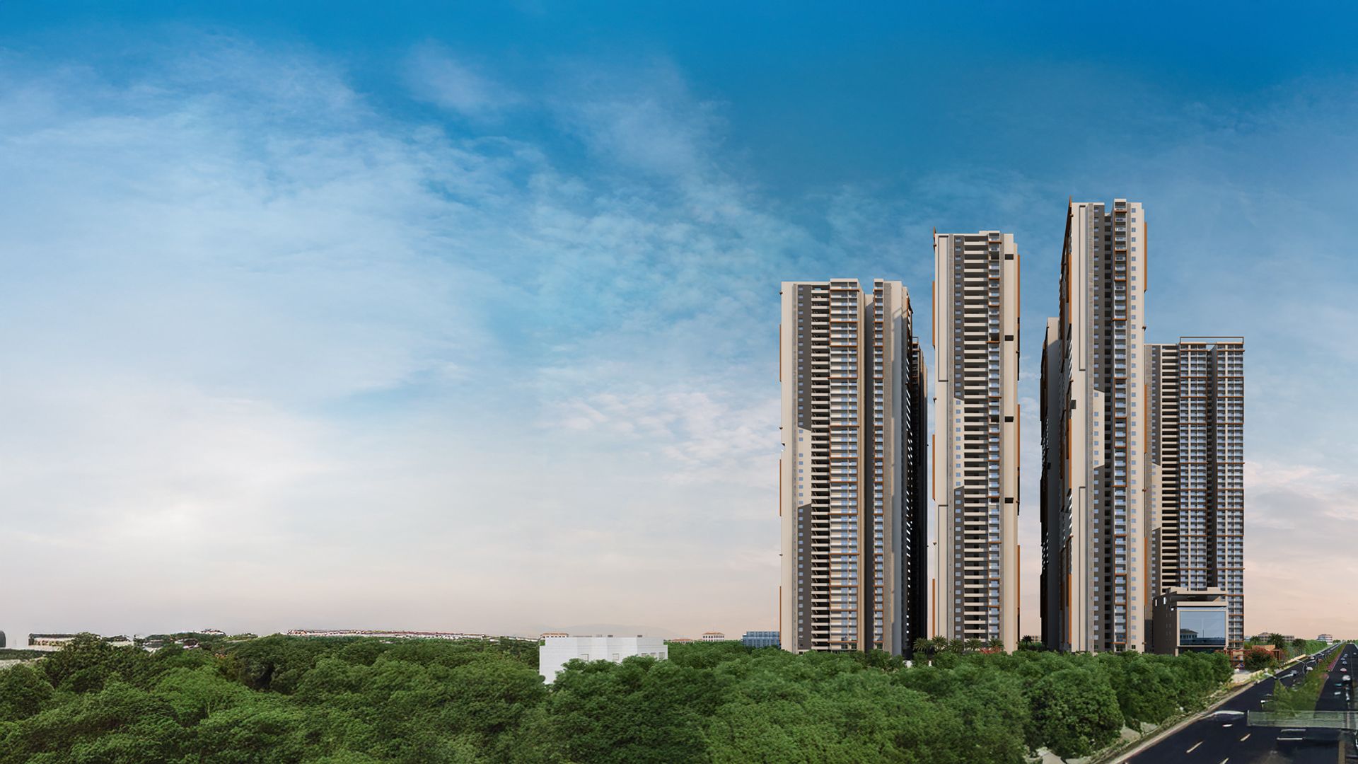 Candeur Lakescape high-rise towers and landscaped grounds, from the developer’s official project page